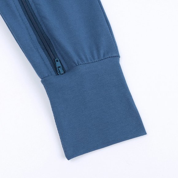 *NWT* BABY ROMPER Bodysuit Short Sleeve Long Leg Double Zipper Blue Cotton Boy - Picture 8 of 15